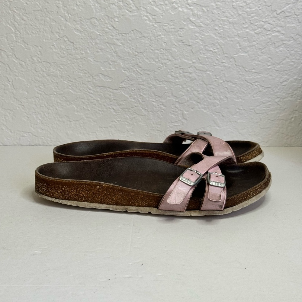 Birkenstock Almere Pink Leather Sandals Size 37